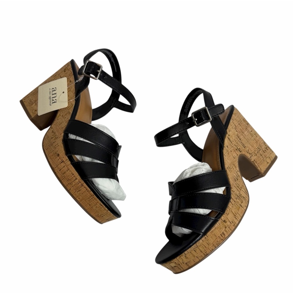 A.N.A A NEW APPROACH ANA BILLIE WOMEN BLACK HEELS SIZE 10M BRAND NEW WITH BOX